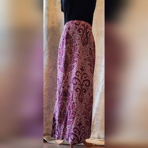 Long silk paisley skirt
